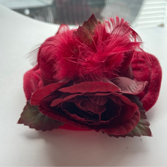 RARE Vintage Collection Old Fashion Victorian Doll Hat Red Rose Dollhouse - Picture 7 of 9